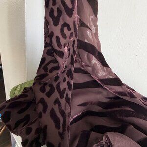 Vintage 70s Oviesse Reversible Italian Long Browns Burn Out Belt Scarf Necktie